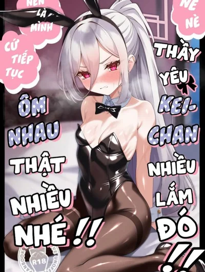 Nè, nè! Thầy yêu Kei-chan nhiều lắm đó!! Nên là mình cứ tiếp tục ôm nhau thật nhiều nhé!!